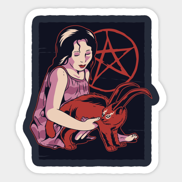 summoning demon cat Sticker by Kribis
